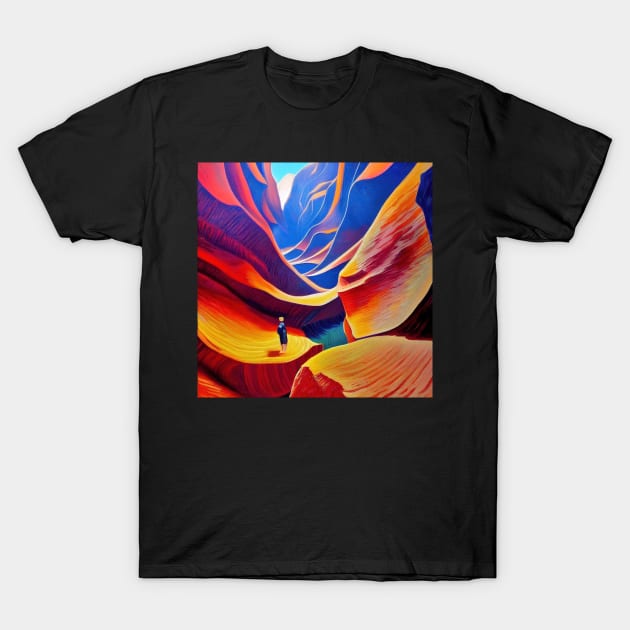 Antelope Canyon painting in Vincent van Gogh style T-Shirt by Classical